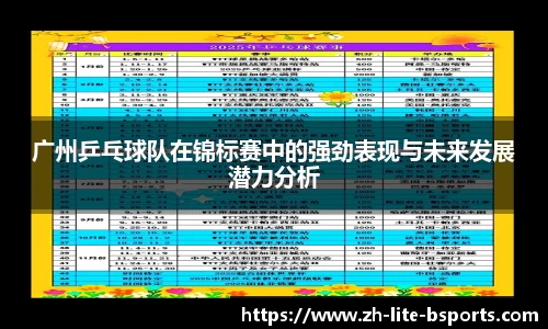 广州乒乓球队在锦标赛中的强劲表现与未来发展潜力分析